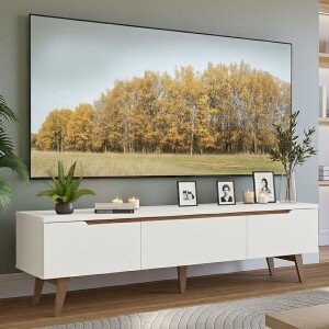 Rack para TV até 80 Polegadas 180cm 2 Portas 1 Gaveta BrancoRustic Toronto Madesa: de R$ 520,25 p...