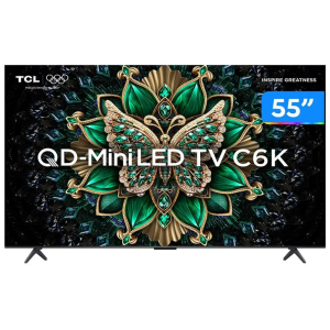 Smart TV 55" TCL 4K UHD MiniLED 55C6K 120Hz Google TV AiPQ Google Assistente 4 HDMI 2 USB — 30% OFF