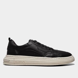 Tênis Couro Democrata Denim Jake Masculino - Preto com 42% de desconto