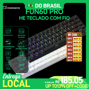 Teclado Mecânico Akko MonsGeek FUN60 PRO 60% Gaming com 35% de desconto