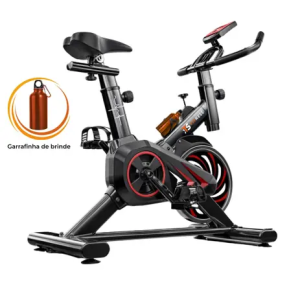 Bicicleta Ergométrica Fitness Para Cardio Musculação Academia Base Preto Vermelho Marca Its 8kg I...