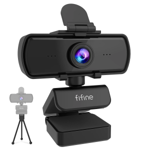 Webcam FIFINE 1440p HD com Microfone e Tripé — 54% OFF