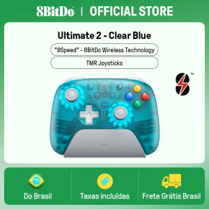 Controle Sem Fio 8BitDo Ultimate 2 para PC e Android com Joysticks TMR Gatilhos Comutáveis Contro...