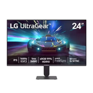 Monitor Gamer LG UltraGear 24" Full HD 144Hz 1ms IPS G-Sync FreeSync HDR10 Preto - 24G411A-B — 44...