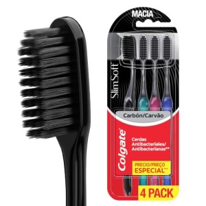 Colgate Slim Soft Black Escova de Dente Macia, 4 Unidades — 34% OFF