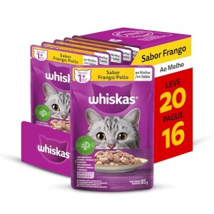 Ração Úmida Whiskas Sachê Frango Gatos Adultos por R$ 33,19