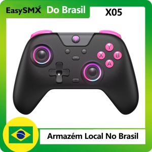 Achamos: Controle de efeito Hall sem fio EasySMX X05 compatível com PCSwitchTVCelularSteam conexõ...