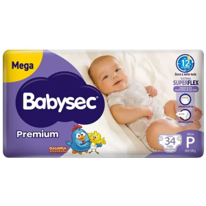 Fralda Babysec Galinha Pintadinha Premium - Tam. P até 6kg 34 Unidades: de R$ 48,55 por R$ 34,00
