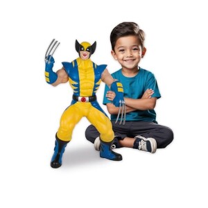 Marvel personagem colecionavel Wolverine Premium figura gigante 50 cm uniforme amarelo - Mimo bri...