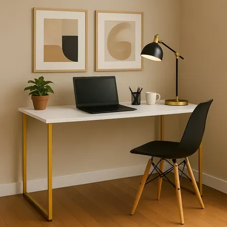 Escrivaninha Industrial 110cm Mesa Estudo Aparador Pés Aço em promoção na Mercado Livre