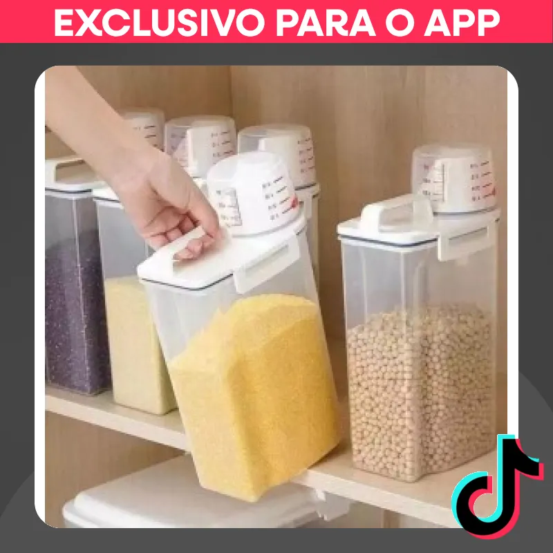 Pote Hermético 2L Dispenser com Copo Medidor Bico Dosador Multiuso Cozinha Lavanderia em promoção...