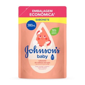 Refil Sabonete Líquido de Glicerina Johnson's Baby da Cabeça aos Pés 380ml por R$ 17,32