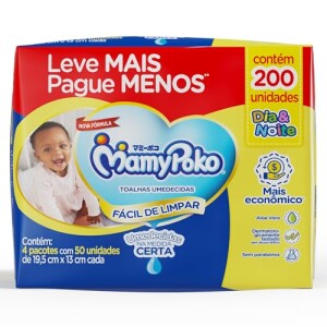 MamyPoko Lenços Umedecidos Dia&Noite 200 Unidades — 35% OFF