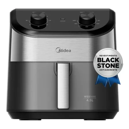 Fritadeira Air Fryer 4,5l Widemax Com Interior De Alumínio 1500w Midea em promoção na Mercado Livre