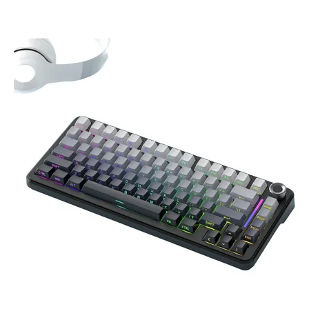 Teclado Mecânico F75 Sem Fio 75% Rgb Sea Reef Black por R$ 235,00