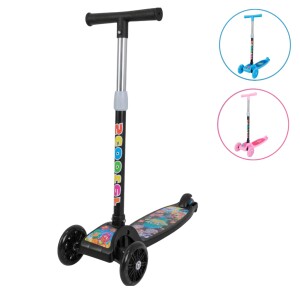Patinete infantil 3 rodas LED ajustável com 77% de desconto