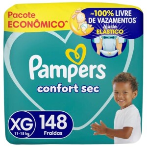 Fralda Pampers Confort Sec Tamanho XG 148 Unidades — 43% OFF