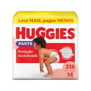 Fralda Huggies Supreme Care Roupinha M 216 unidades em promoção na Amazon