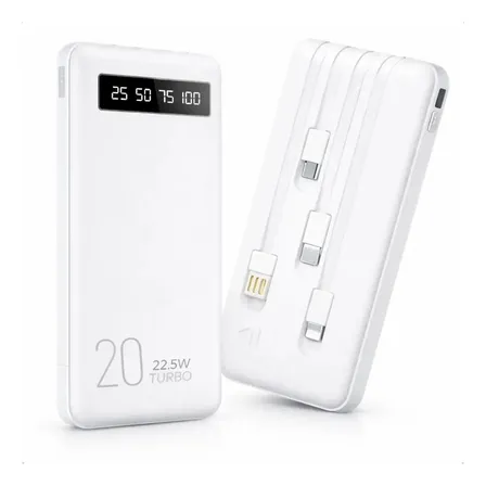 Power Bank 20000mah Carregador Portátil Turbo Rápido 22.5w Display Digital Branco em promoção na ...