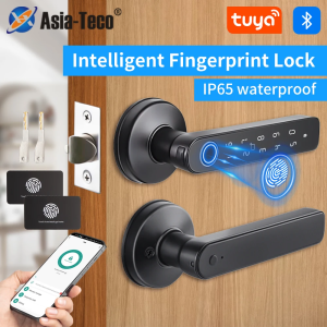 M5 tuya ble fechadura da porta de impressão digital inteligente fechadura eletrônica com senhacha...