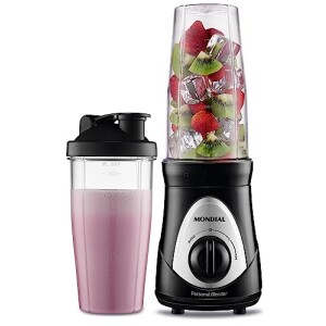 MONDIAL Personal Blender PretoPrata 300W 110V - DG-01 — 44% OFF