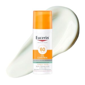 EUCERIN Protetor Solar Facial Oil Control FPS 60 50ml Antioleosidade Rosto Proteção UVA UVB e Luz...
