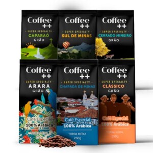 Kit 6 Pacotes Café Especial em Grãos Coffee Mais Variedades: Cerrado Sul de Minas Arara Caparaó C...