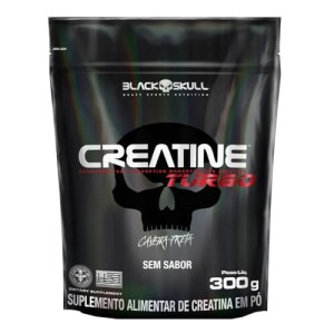 Creatine Turbo BlackSkull Creatina Monohidratada em pó, com carboidrato para melhor absorção e pe...