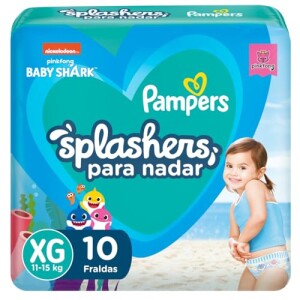 Fralda Pampers Splashers Baby Shark XG 10 unidades em promoção na Amazon
