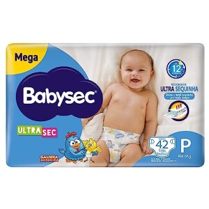 Fraldas Babysec Ultrasec Galinha Pintadinha, P, 42 Unidades com 43% de desconto