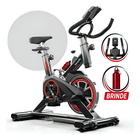 Achamos: Bicicleta Ergométrica Bike Spinning 6kg Sensação Inércia Fitness Preto E Vermelho Sevenf...