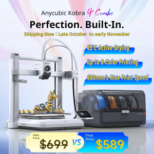 Achamos: Impressora 3D ANYCUBIC Kobra 4Kobra 4 Combo com impressão rápida de 600mms até 8 cores A...