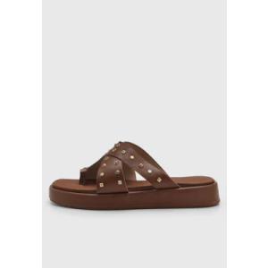 Rasteira Feminina Vizzano Tachas Marrom em promoção na Dafiti