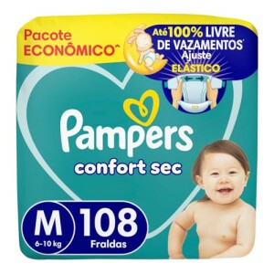 Fralda Pampers Confort Sec M com 108: de R$ 109,99 por R$ 97,00