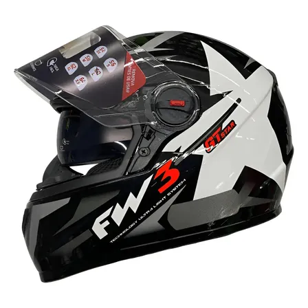 Capacete FW3 GTX Star Preto e Branco Grafite Óculos Interno por R$ 808,00