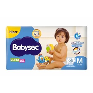 Babysec Fraldas Descartáveis Ultrasec Galinha Pintadinha, 72 Unidades, Tamanho M 5 - 9, 5 Kg, Bab...