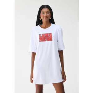 Achamos: Vestido Lança Perfume T-Dress Over Branco por R$ 79,99