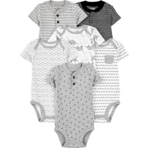 Achamos: Simple Joys by Carter's Pacote com 6 bodies de manga curta para bebês e meninos Multicol...