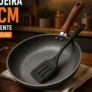 Frigideira Antiaderente Cerâmica Granito 24cm com Espátula Cabo de Madeira Indução Cooktop e Fogã…