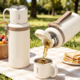 Copo de Café de Aço Inoxidável de 600ml Caneca Térmica à Prova de Vazamentos para Viagem Garrafa …