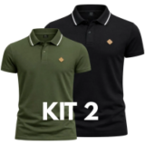 Kit 2 Camisetas Polo Masculina P AO G3 Varias Cores Bordados Variados 100% Algodao: de R$ 98,90 p…