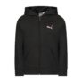 PUMA Moletom com capuz e zíper com logotipo central para meninas Preto M com 18% de desconto