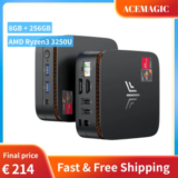 Achamos: Mini PC ACEMAGIC AMD Ryzen 3 3250U 8GB RAM 256GB SSD Windows 11 Pro Dual 4K HDMI DP por …