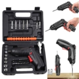Kit Parafusadeira Doméstica com maleta Leve Portátil USB Recarregável em promoção na Shopee