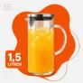 Jarra de Vidro Borossilicato 1,5 Litros Tampa Inox Hermética Transparente para Água, Suco, Chá e …