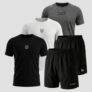 Kit 5 Peças Dry Fit 3 Camisetas e 2 Bermudas Alpha Co com 67% de desconto