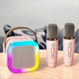 Achamos: Caixa De Som Com Microfone Alto-falante Bluetooth portátil de Karaoke com 1 Microfone vo…