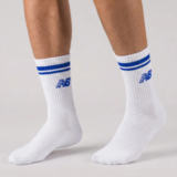 Meia New Balance Cano Alto Branca e Azul: de R$ 49,90 por R$ 15,76