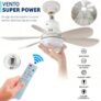 Ventilador De Teto Wind Light Silencioso 3 Velocidades Controle Remoto Lâmpada Led Silenciosa 6 P…