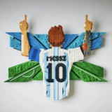 Quebra-Cabeça de Blocos de Montar do Superestrela do Futebol Número 10 Lionel Modelo de Brinquedo…